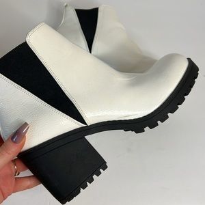 Dirty Laundry Black & White Chunky Booties